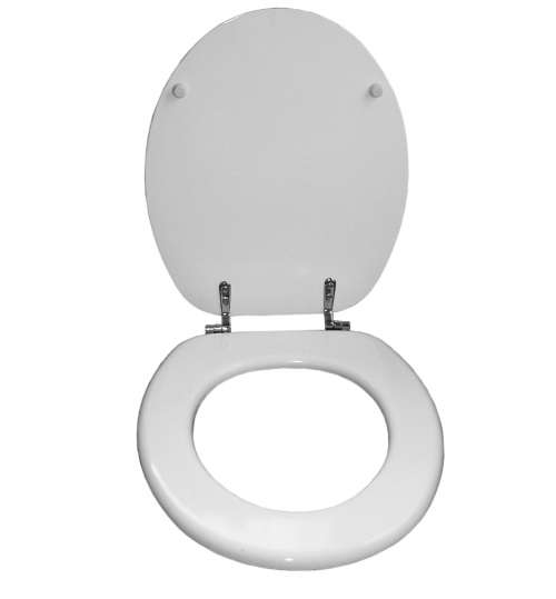 Toiled Seat, MDF, white gloss paint, metallic  (adjustable) hinges