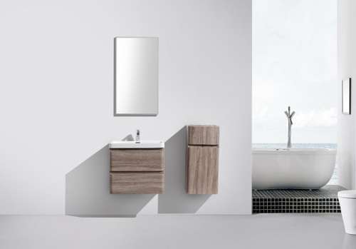Contemporary Bathroom cabinet with rounded corners, 600 mm L, 2 drawers with BLUM rails, WHITE
