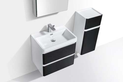 Contemporary Bathroom cabinet with rounded corners, 600 mm L, 2 drawers with BLUM rails, WHITE