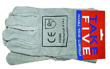 Leather glove, Grey, 270 mm