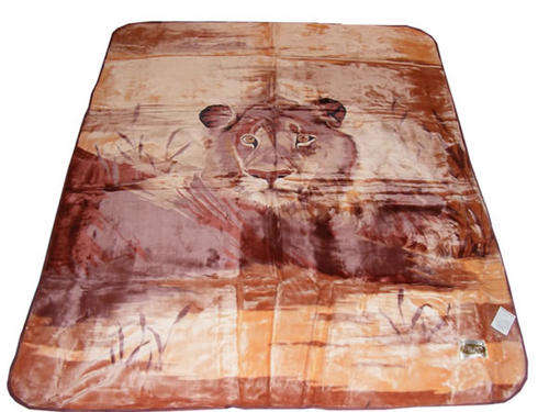 Luxurious silky soft blanket, animal print( lion), 200x240 cm, 4 kg, 1 ply