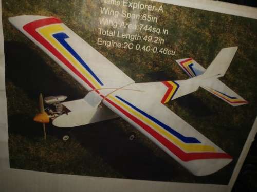 Radio controlled airplane with radio transmitter