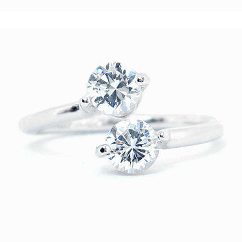 Solid sterling silver CZ Ring - very unique.
