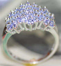 GENUINE TANZANITE - 10.90 cts & 33 pcs Ring **Available in 6, 7 or 8**