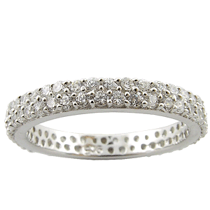 size 8 - Grand Double Row Eternity Band **SOLID STERLING SILVER**