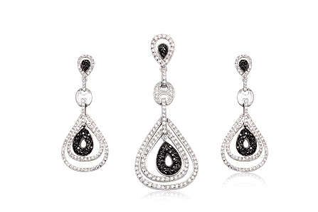*R2250* Stunning SOLID Sterling Silver Designer Inspired CZ Set