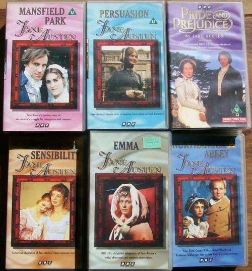 COLLECTION OF 6 JANE AUSTEN MOVIES ON VIDEO