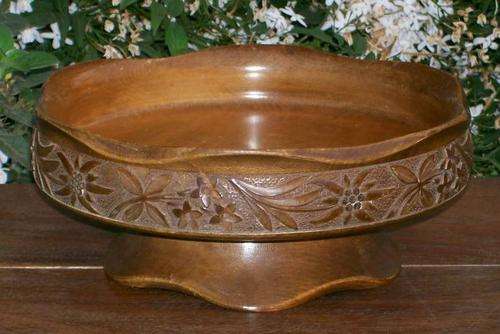 COLLECTABLE SWISS CARVED WOODEN WIND-UP MUSICAL FRUIT BOWL ##CRAZY R1 START##
