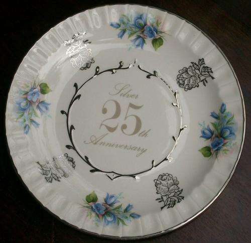 WOOD&SONS AVON SILVER 25TH ANNIVERSARY PLATE