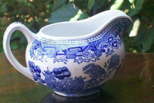 WOODS WARE CREAMER##BLUE&WHITE##WILLOW PATTERN