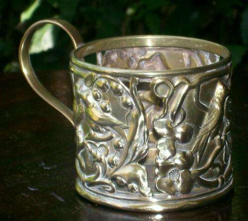 DECORATIVE BRASS CUP/GLASS HOLDER