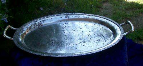 LOVELY HEAVY OLD TRAY TO RESTORE