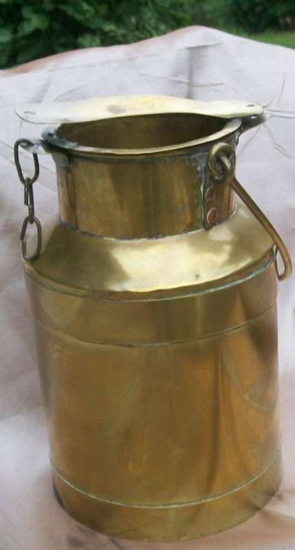 SMALL BRASS MILK CAN