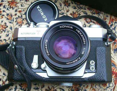 KONICA AUTOREFLEX T AND 2 HANIMEX LENSES IN CASE 35mm SLR WITH FOCAL PLANE SHUTTER