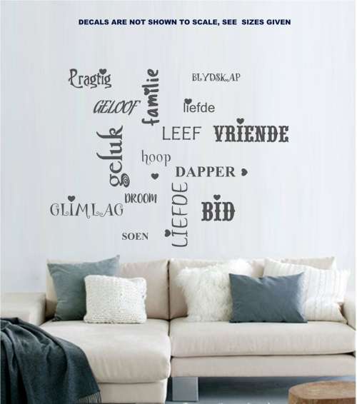Free/Low Shipping - Word Cloud Afrikaans Medium Wall Decal Sticker