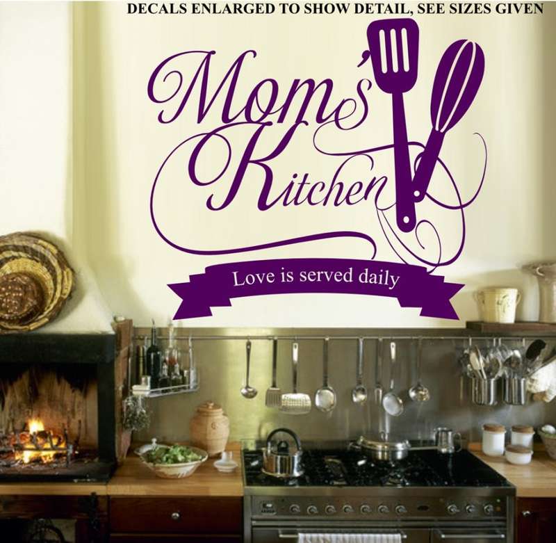Free/Low Shipping - Mom's Kitchen Quotation Medium Wall Decal Sticker