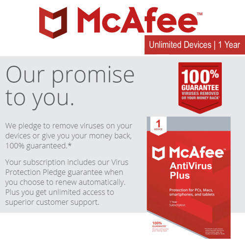 McAfee Antivirus PLUS 2021  | 1 YEAR | 10 DEVICES | Supports Windows + Mac + Andriod + IOS