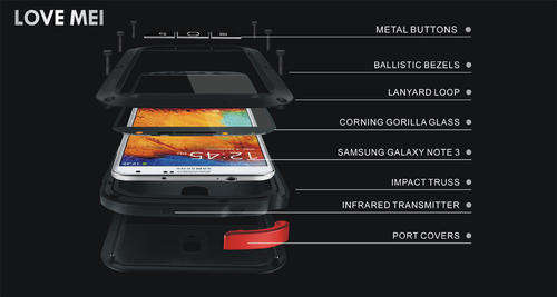 Samsung Galaxy Note 3 Original LOVEMEI Powerful Case (Combined White &Black)