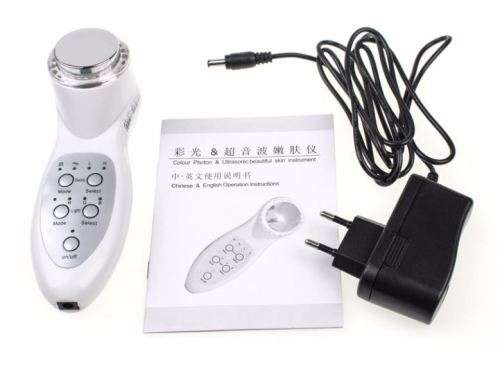 Ultrasonic 7 LED Photon Lights Sonic Lifting Face Lift Care Skin Cleaner Wrinkle Remover
