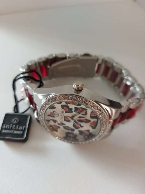 Initial Leopard Print Watch