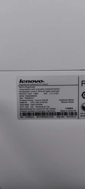 i5 Lenovo All in One Pc