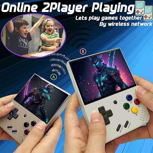 Miyoo Mini+ V3 Plus: 3.5-Inch Retro Handheld Game Console - White 64 Gb