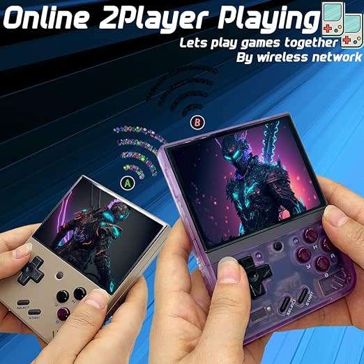 Miyoo Mini+ V3 Plus: 3.5-Inch Retro Handheld Game Console - Black Transparent 64 Gb