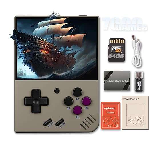 Miyoo Mini+ V3 Plus: 3.5-Inch Retro Handheld Game Console - Classic Retro 64 Gb