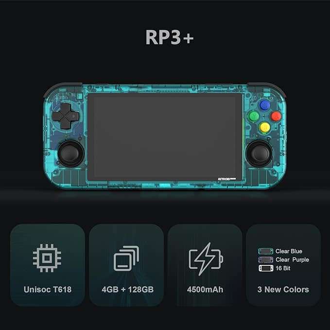 Retroid Pocket 3 Plus Retro Game Handheld Console - 4 Colours