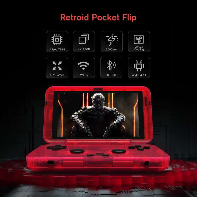 Retroid Pocket Flip 4.7` Handheld Console with Android 11 - 4 Colours Available