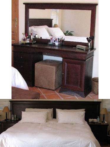 King/Queen Kiaat Bedroom set and dressing table