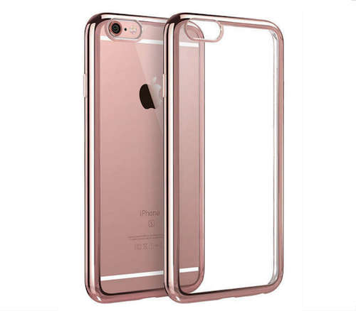 Bronze Electroplated Chrome Sides TPU Gel Clear Case for iPhone 7 (4.7)