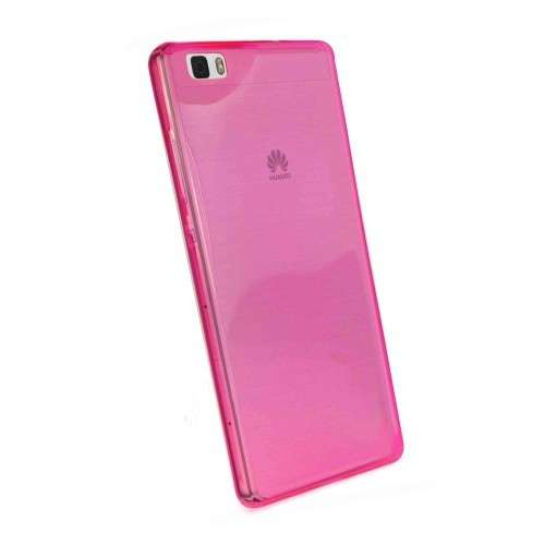 Pink Transparent Matte TPU Gel Skin Cover Case for Huawei P8