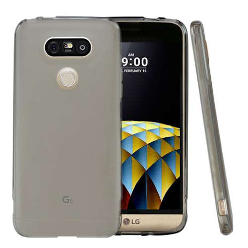 Grey Transparent Matte TPU Gel Skin Cover Case for LG G5