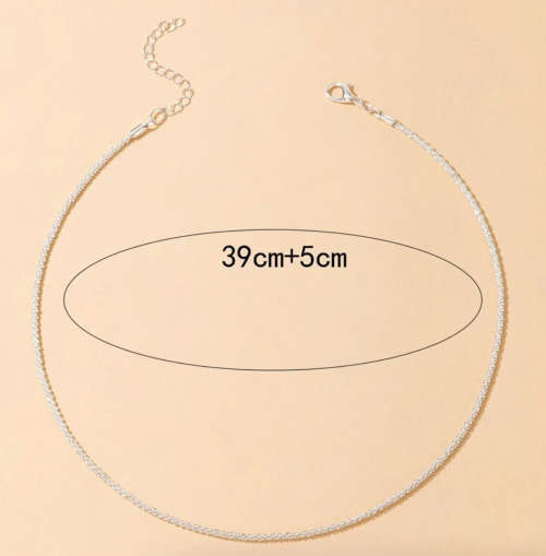 Sparkling Silver Colour Zinc Alloy Short Necklace with 5cm Extender in Jewellery Gift Box