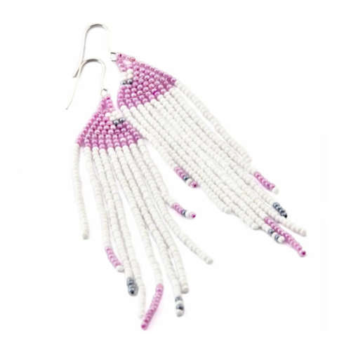 Pink and White Legacy Collection Earrings by Charmaine Taylor