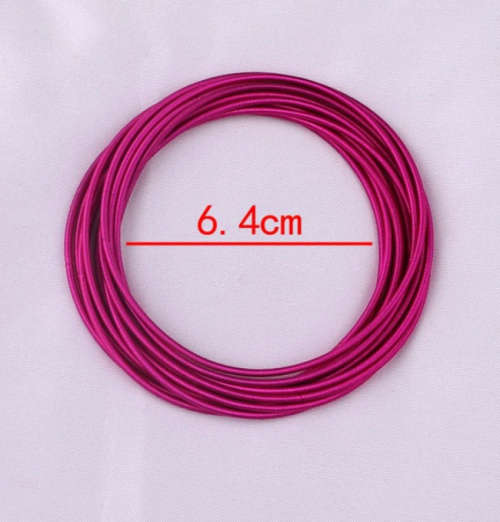 Hot Pink Stretchies - Guitar String Coil Bracelets - Set of 10