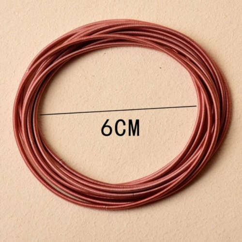 Copper Colour Stretchies - Guitar String Coil Bracelets - Set of 10
