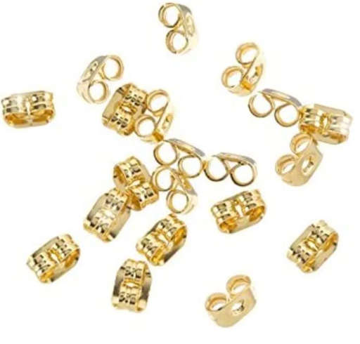 20 pieces / 10 Pairs of Replacement Gold Colour Butterfly Earring Backs Backing Butterfly Stopper