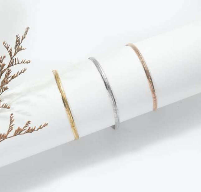 Gold, Rose Gold and Silver Trio Set Colour Stainless Steel Bracelets in high quality jewellery Gift