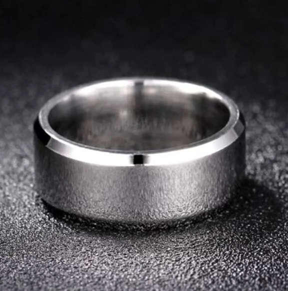Popular Minimalist Men`s Stainless Steel Silver Colour Ring (Large Size) Kindly see sizing image