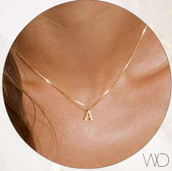 Gold Stainless Steel Letter Initial Letter Necklaces - Tarnish Proof in Jewellery Box