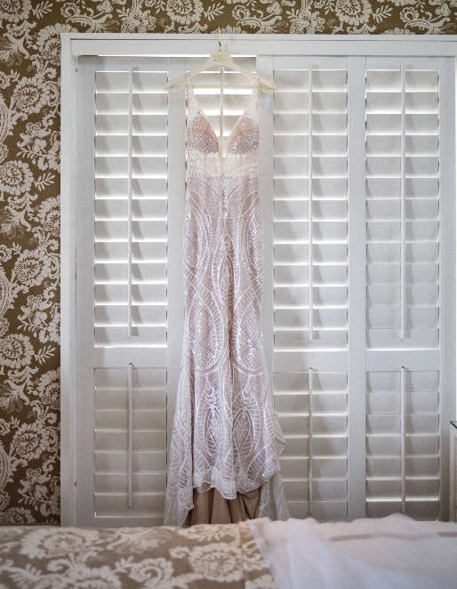 Designer Wedding Dress Size 8 / 10, Fully Beaded