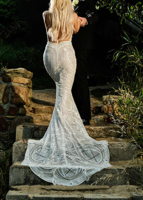 Designer Wedding Dress Size 8 / 10, Fully Beaded