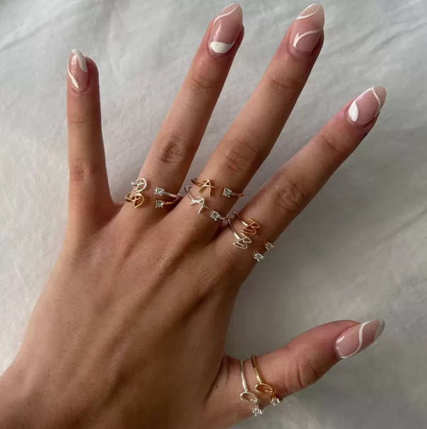 Silver Colour Adjustable Initial/Letter Rings