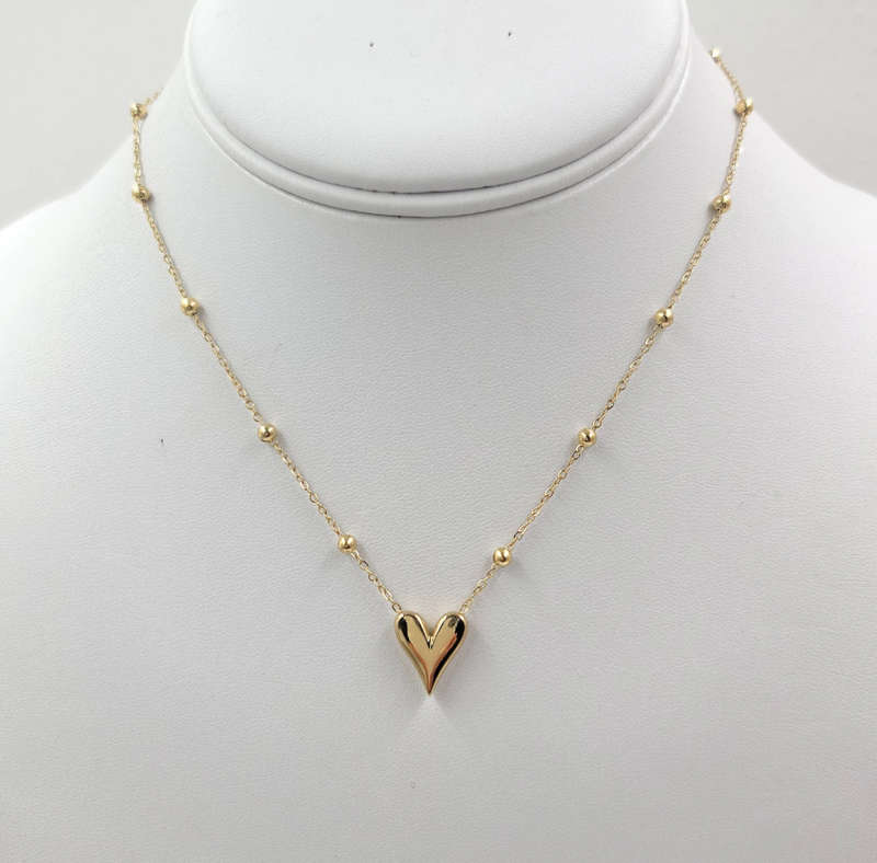 Chic Gold Heart Design Non Tarnish Stainless Steel Necklace