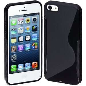 iPhone 5 Black S Line TPU Cover Case Including Screen Guard