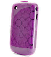 Purple Silicon Cover Case for BlackBerry Curve 8320 and 9300 + Screen Protector