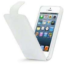 White Flip PU Leather Case for iPhone 5
