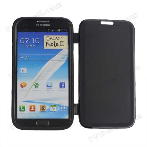 New Flip Folio Folding Soft TPU Cover Case Samsung Galaxy Note 2 / II N7100 - Black